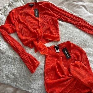 PrettyLittleThing Orange Beach Coverup Set